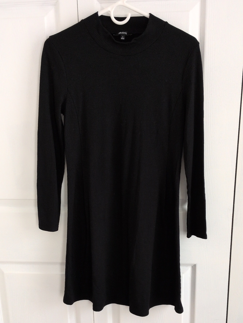 Madewell Short Black Long-Sleeve Knit Dress